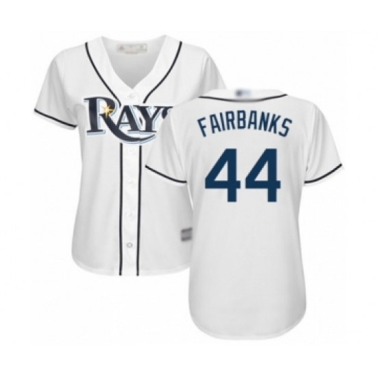 Women's Tampa Bay Rays 44 Peter Fairbanks Authentic White Home Cool Base Baseball Player Jersey