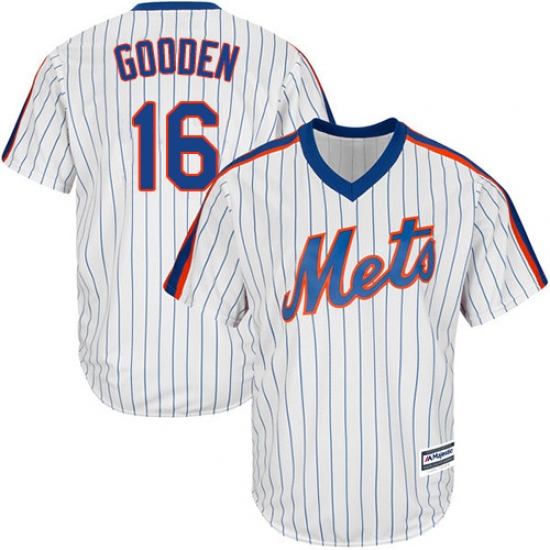 Men's Majestic New York Mets 16 Dwight Gooden Replica White Alternate Cool Base MLB Jersey