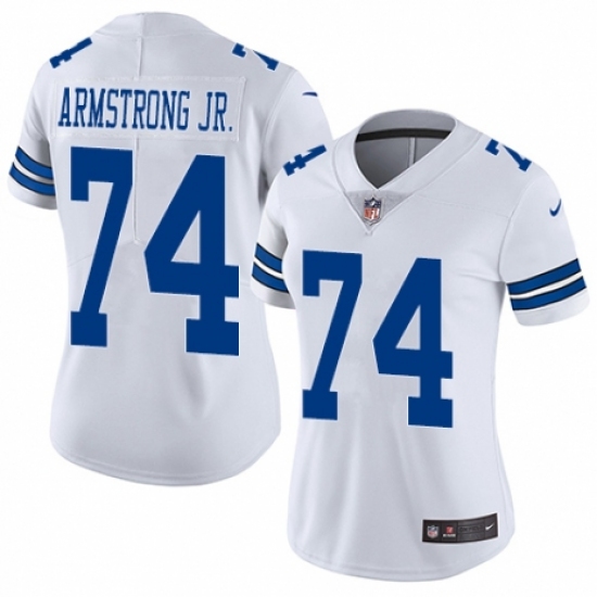 Women's Nike Dallas Cowboys 74 Dorance Armstrong Jr. White Vapor Untouchable Limited Player NFL Jersey