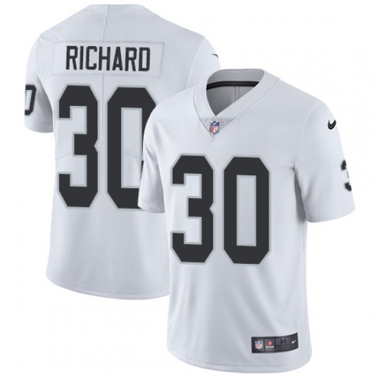 Youth Nike Oakland Raiders 30 Jalen Richard Elite White NFL Jersey