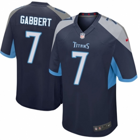 Men's Nike Tennessee Titans 7 Blaine Gabbert Game Navy Blue Team Color NFL Jersey