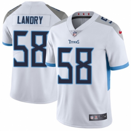 Men's Nike Tennessee Titans 58 Harold Landry White Vapor Untouchable Limited Player NFL Jersey