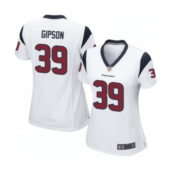 Women's Houston Texans 39 Tashaun Gipson Game White Football Jersey