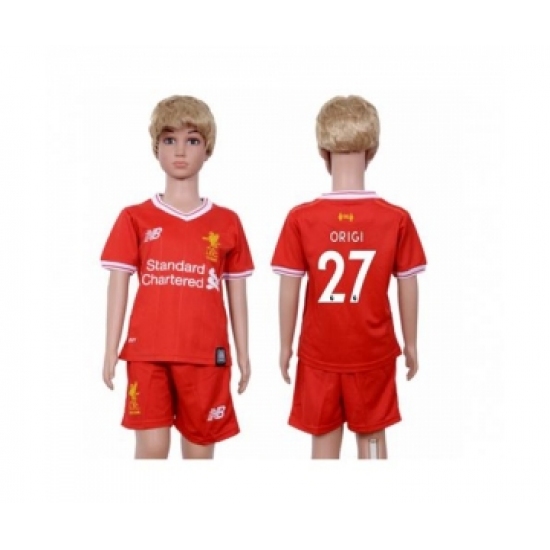 Liverpool 27 Origi Red Home Kid Soccer Club Jersey