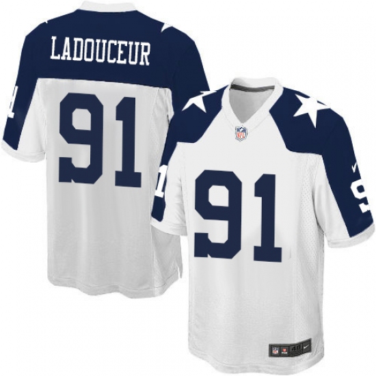 Men's Nike Dallas Cowboys 91 L. P. Ladouceur Game White Throwback Alternate NFL Jersey