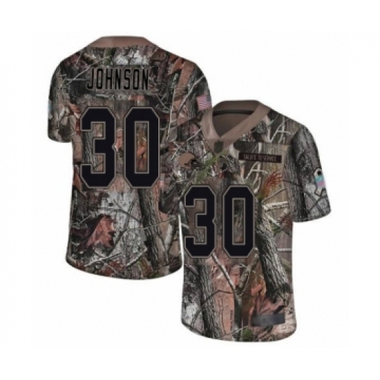 Men's Cleveland Browns 30 D'Ernest Johnson Limited Camo Rush Realtree Football Jersey