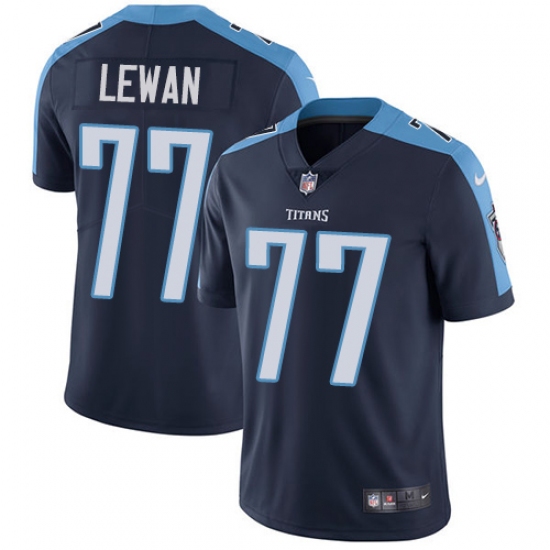 Men's Nike Tennessee Titans 77 Taylor Lewan Navy Blue Alternate Vapor Untouchable Limited Player NFL Jersey