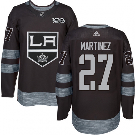 Men's Adidas Los Angeles Kings 27 Alec Martinez Authentic Black 1917-2017 100th Anniversary NHL Jersey