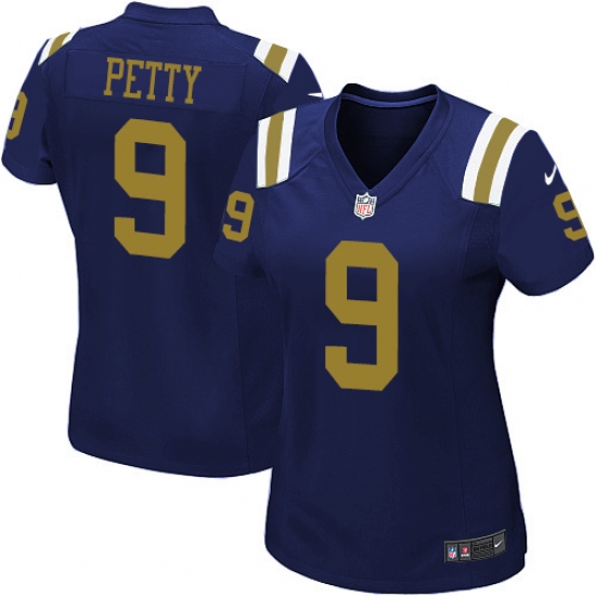 Women's Nike New York Jets 9 Bryce Petty Game Navy Blue Alternate NFL Jersey