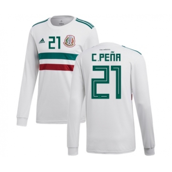 Mexico 21 C.Pena Away Long Sleeves Soccer Country Jersey