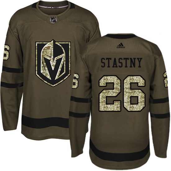 Youth Adidas Vegas Golden Knights 26 Paul Stastny Authentic Green Salute to Service NHL Jersey