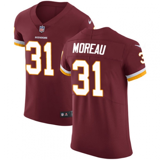 Men's Nike Washington Redskins 31 Fabian Moreau Elite Burgundy Red Team Color NFL Jersey