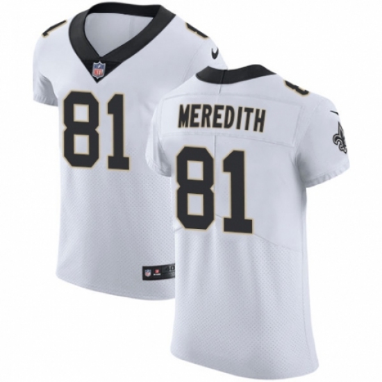 Men's Nike New Orleans Saints 81 Cameron Meredith White Vapor Untouchable Elite Player NFL Jersey