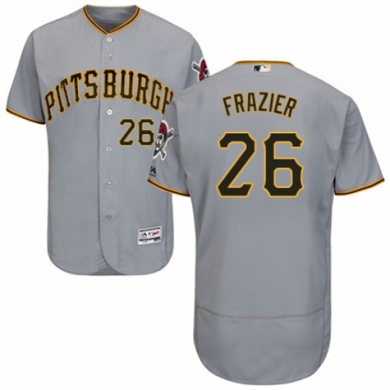 Men's Majestic Pittsburgh Pirates 26 Adam Frazier Grey Road Flex Base Authentic Collection MLB Jersey