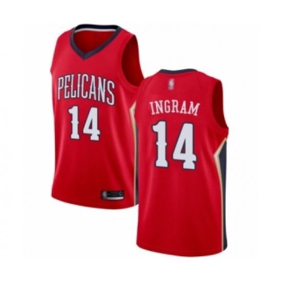 Women's New Orleans Pelicans 14 Brandon Ingram Swingman Red Basketball Jersey Statement Edition