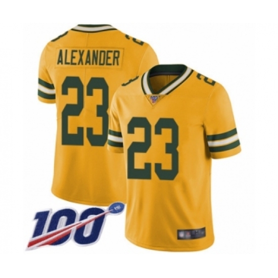 Youth Green Bay Packers 23 Jaire Alexander Limited Gold Rush Vapor Untouchable 100th Season Football Jersey
