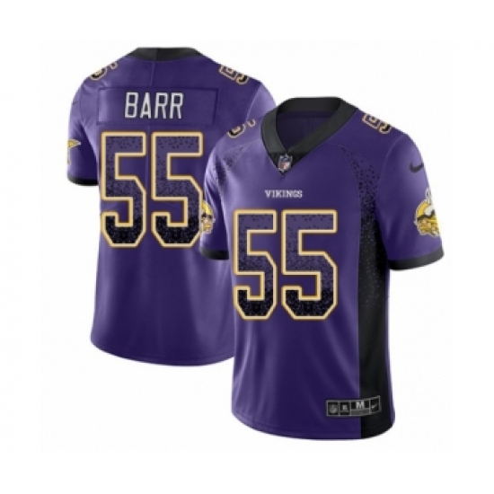 Men's Nike Minnesota Vikings 55 Anthony Barr Limited Purple Rush Drift Fashion NFL Jersey