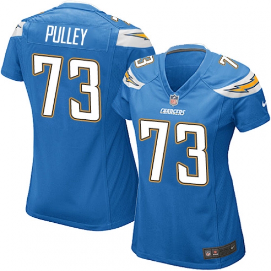 Women's Nike Los Angeles Chargers 73 Spencer Pulley Game Electric Blue Alternate NFL Jersey