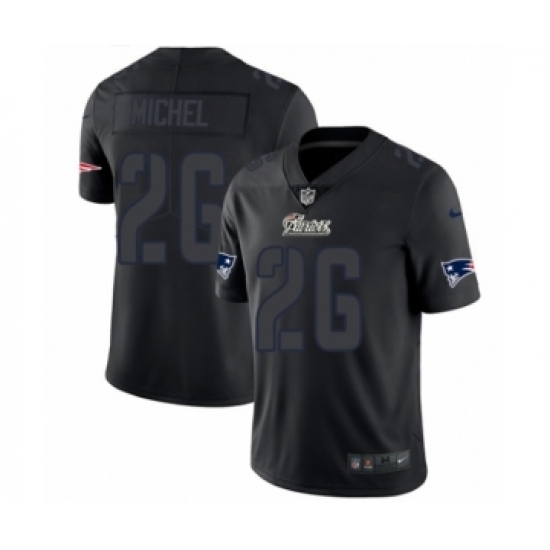 Men's Nike New England Patriots 26 Sony Michel Limited Black Rush Impact NFL Jersey