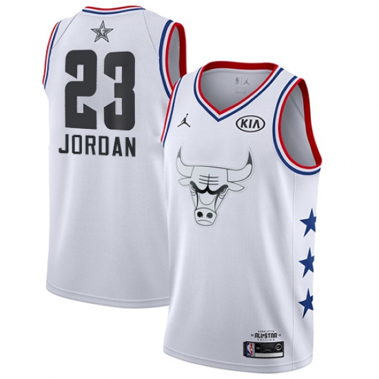 Men's Nike Chicago Bulls 23 Michael Jordan White Basketball Jordan Swingman 2019 All-Star Game Jersey