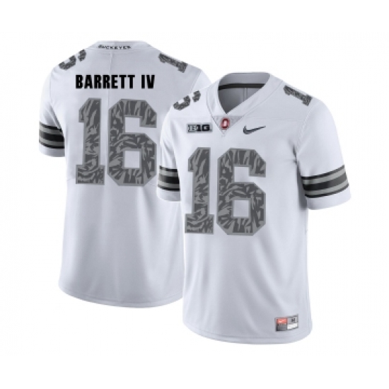 Ohio State Buckeyes 16 J.T. Barrett IV White Shadow College Football Jersey