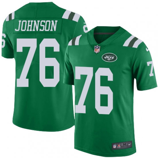 Youth Nike New York Jets 76 Wesley Johnson Limited Green Rush Vapor Untouchable NFL Jersey