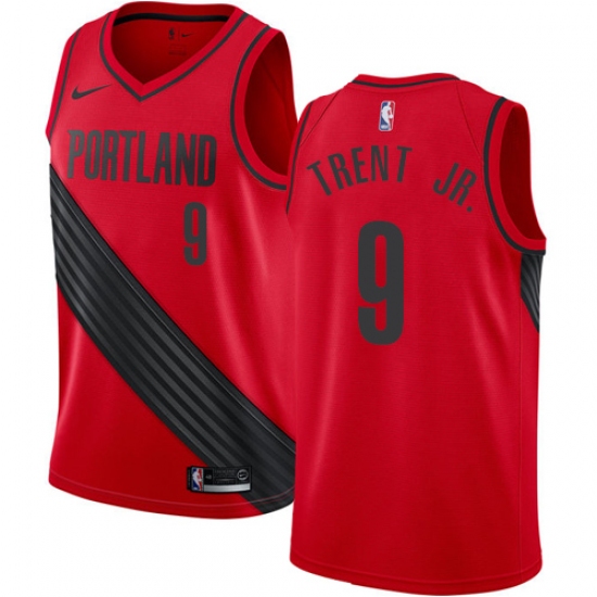 Men's Nike Portland Trail Blazers 9 Gary Trent Jr. Swingman Red NBA Jersey Statement Edition