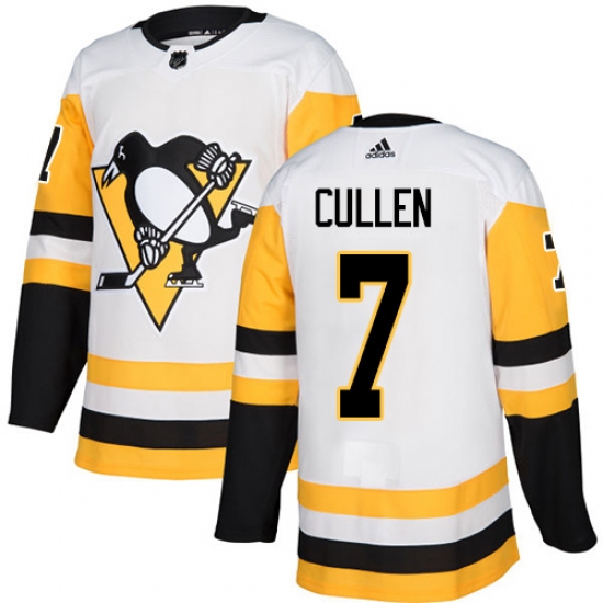 Youth Adidas Pittsburgh Penguins 7 Matt Cullen Authentic White Away NHL Jersey