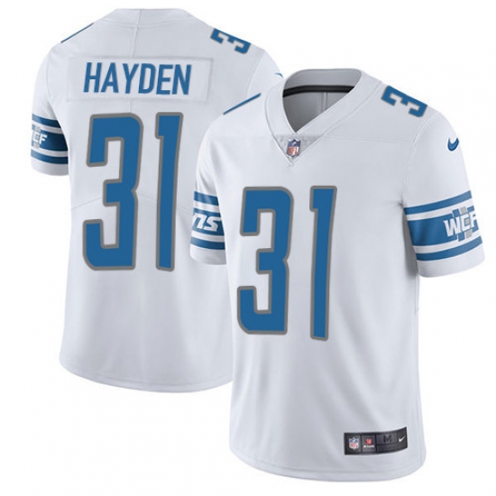 Men's Nike Detroit Lions 31 D.J. Hayden Limited White Vapor Untouchable NFL Jersey