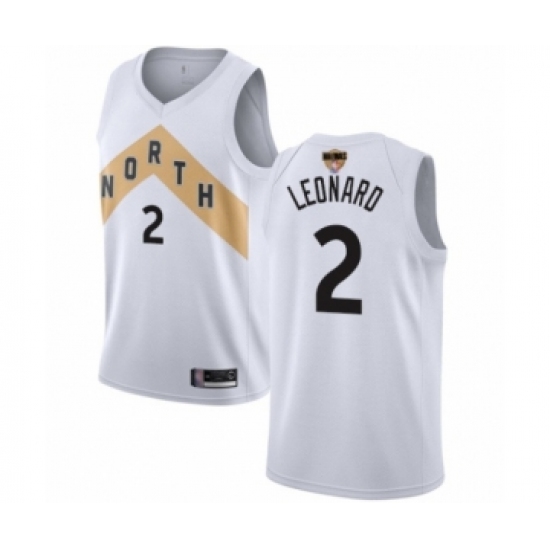 Women's Toronto Raptors 2 Kawhi Leonard Swingman White 2019 Basketball Finals Bound Jersey - City Edition