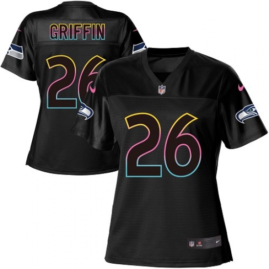 Women's Nike Seattle Seahawks 26 Shaquill Griffin Game Black Team Color NFL Jersey