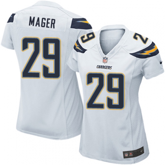 Women's Nike Los Angeles Chargers 29 Craig Mager Game White NFL Jersey