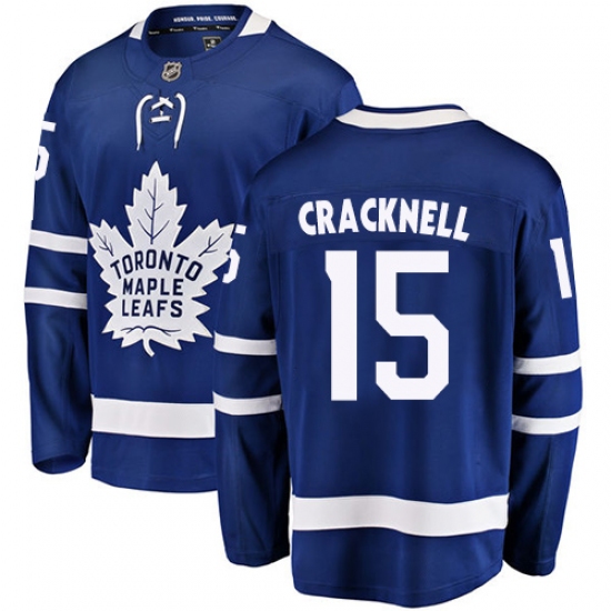 Men's Toronto Maple Leafs 15 Adam Cracknell Authentic Royal Blue Home Fanatics Branded Breakaway NHL Jersey