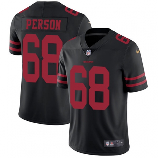 Men's Nike San Francisco 49ers 68 Mike Person Black Vapor Untouchable Limited Player NFL Jersey