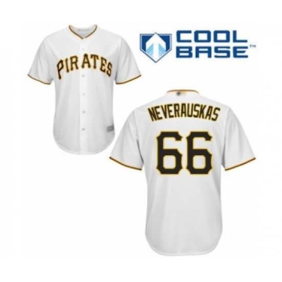 Youth Pittsburgh Pirates 66 Dovydas Neverauskas Authentic White Home Cool Base Baseball Player Jersey