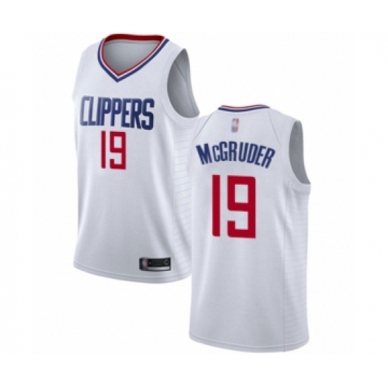 Men's Los Angeles Clippers 19 Rodney McGruder Authentic White Basketball Jersey - Association Edition