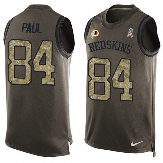 Men's Nike Washington Redskins 84 Niles Paul Limited Green Salute to Service Tank Top NFL Jersey