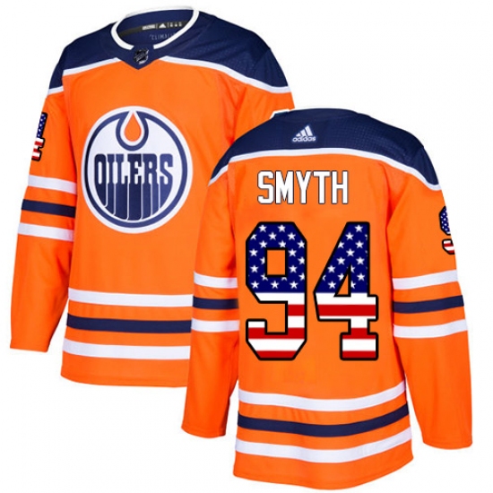 Youth Adidas Edmonton Oilers 94 Ryan Smyth Authentic Orange USA Flag Fashion NHL Jersey