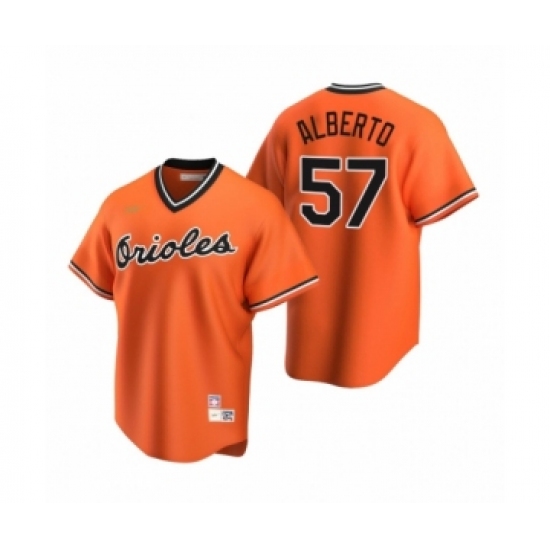 Youth Baltimore Orioles 57 Hanser Alberto Nike Orange Cooperstown Collection Alternate Jersey