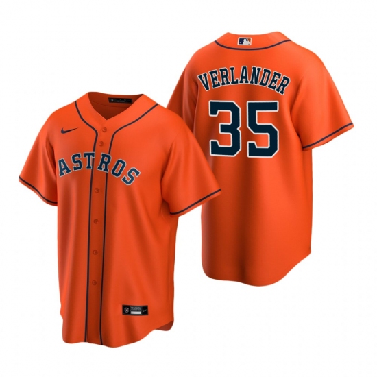 Men's Nike Houston Astros 35 Justin Verlander Orange Alternate Stitched Baseball Jersey