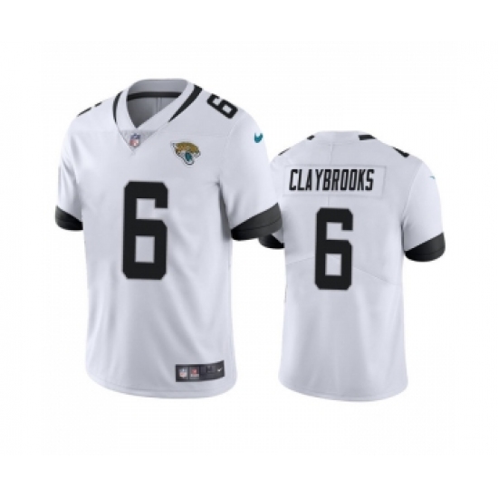 Men's Jacksonville Jaguars 6 Chris Claybrooks White Vapor Untouchable Limited Stitched Jersey