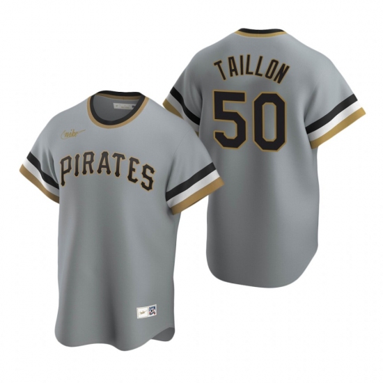 Men's Nike Pittsburgh Pirates 50 Jameson Taillon Gray Cooperstown Collection Road Stitched Baseball Jersey