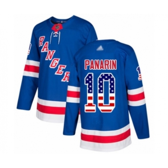 Men's New York Rangers 10 Artemi Panarin Authentic Royal Blue USA Flag Fashion Hockey Jersey