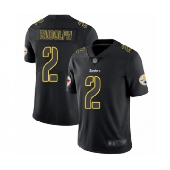 Men's Pittsburgh Steelers 2 Mason Rudolph Limited Black Rush Impact Football Jersey