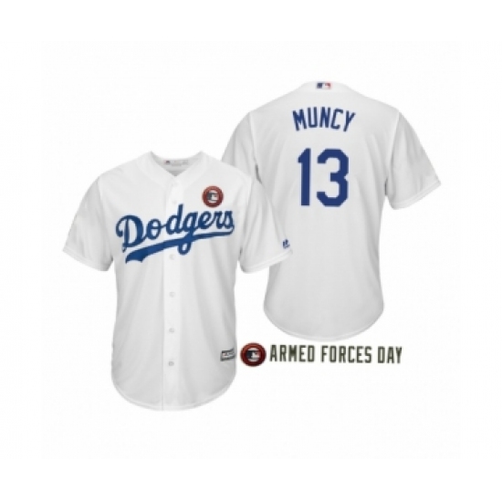 Men's 2019 Armed Forces Day Max Muncy 13 Los Angeles Dodgers White Jersey