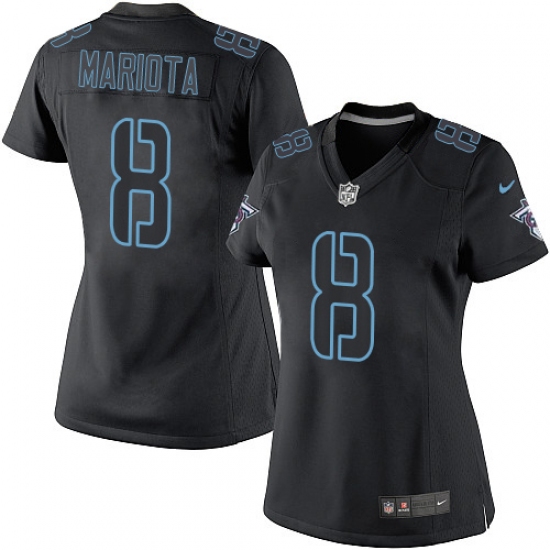 Women's Nike Tennessee Titans 8 Marcus Mariota Limited Black Impact NFL Jersey