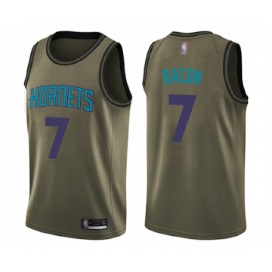 Men's Charlotte Hornets 7 Dwayne Bacon Swingman Green Salute to Service Basketball Jersey