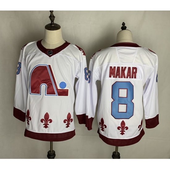 Men's Quebec Nordiques 8 Cale Makar White 2020-21 Special Edition Breakaway Player Jersey