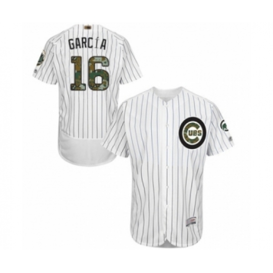 Men's Chicago Cubs 16 Robel Garcia Authentic White 2016 Memorial Day Fashion Flex Base Baseball Player Jersey