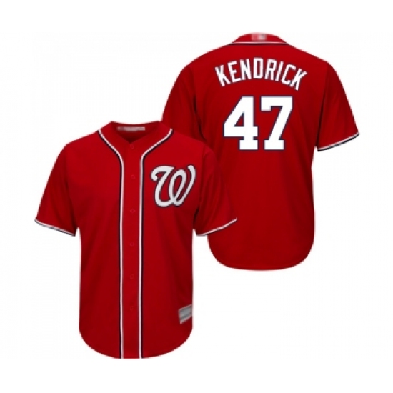 Youth Washington Nationals 47 Howie Kendrick Replica Red Alternate 1 Cool Base Baseball Jersey